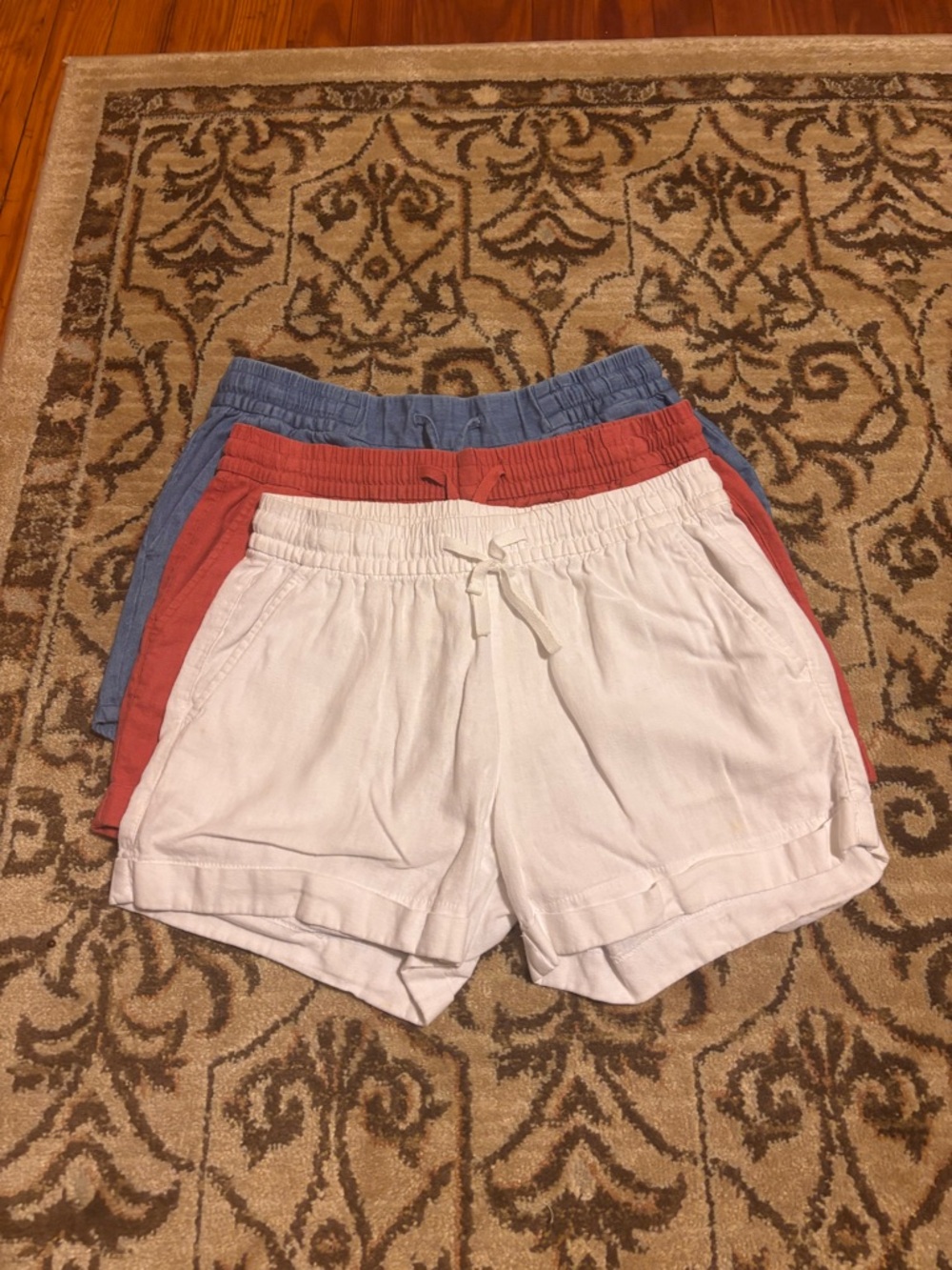 Old Navy Women’s High-Waist Drawstring Shorts - White, Coral, Blue